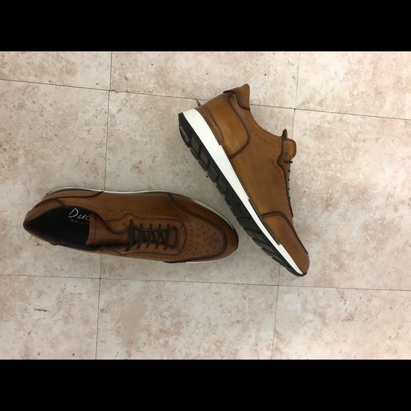 Duca shoe casual sneaker Italian leather cognac 11 - Picture 4 of 6